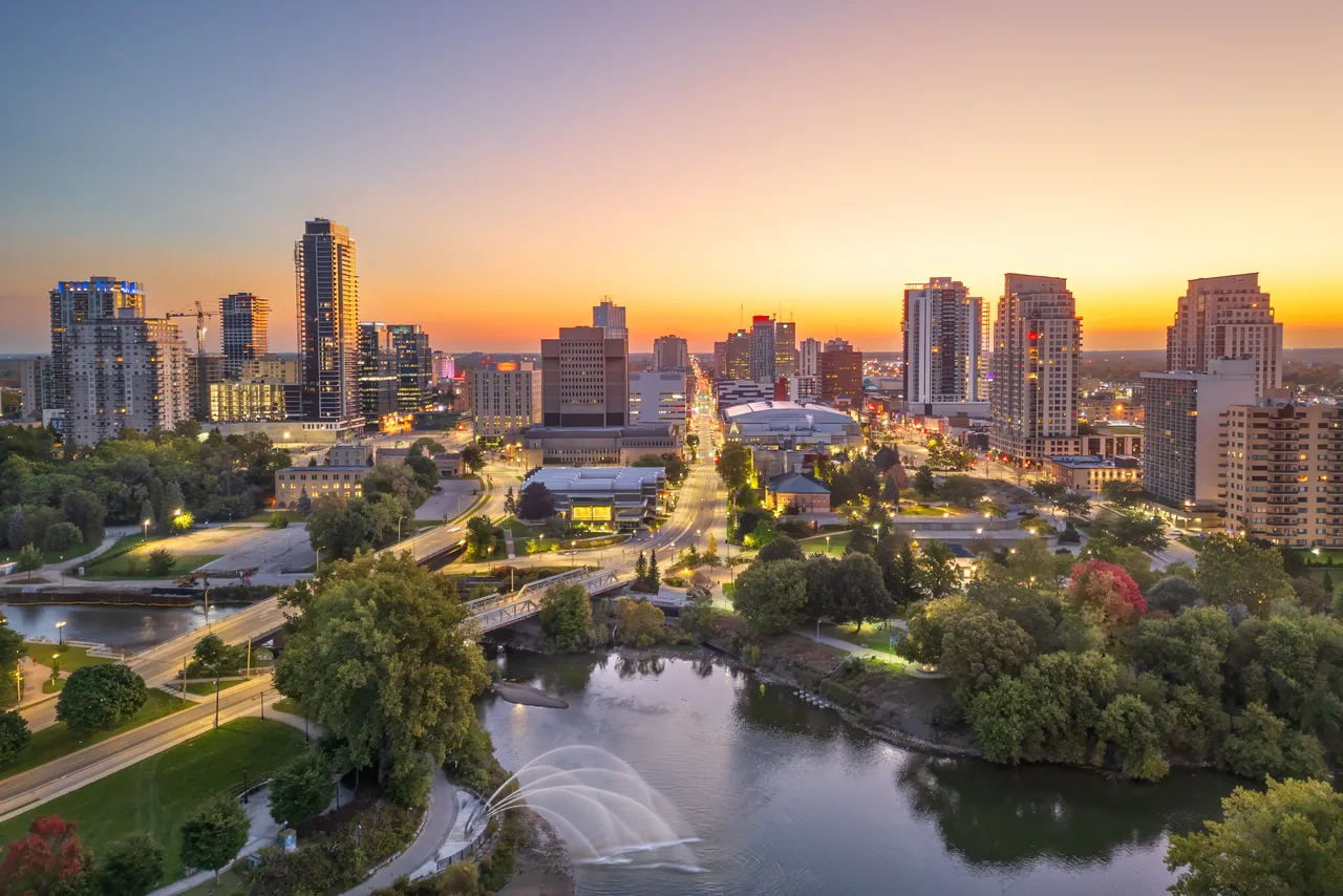 London, Ontario at twilight